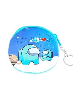 Кошелек Амонг Ас I Love You, голубой 11 см 00687 No Brand