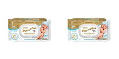 Детские влажные салфетки Pamperino №56, без отдушки с пластиковым клапаном, 2 шт.