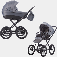 Коляска 2 в 1 Bebetto Erness 06, темно-серый, рама черная