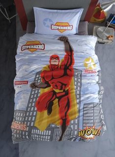 Постельное белье из ранфорса KARVEN YOUNG STYLE N022/1 SUPERHERO GREY V-1