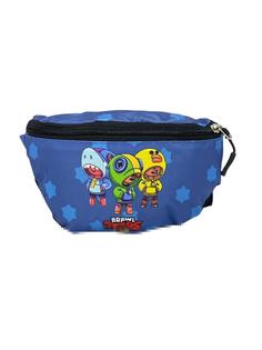 Детская сумка на пояс BAGS-ART Brawl Stars голубой со звездами