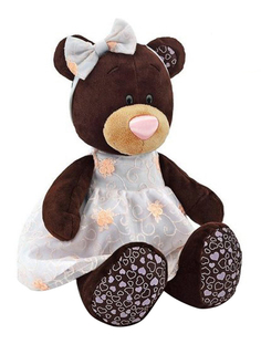Мягкая игрушка Orange Toys Медведь Milk сидячая в платье с вышивкой 30 см