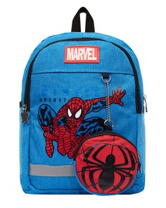 Детский рюкзак BAGS-ART Человек паук с кошельком с принтами, голубой
