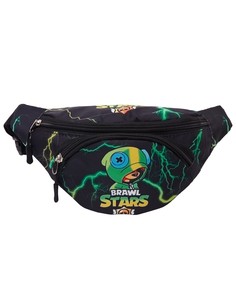 Детская сумка на пояс BAGS-ART Brawl St черно-зеленый молнии