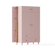 Детский шкаф Fold - с нишей слева, розовый