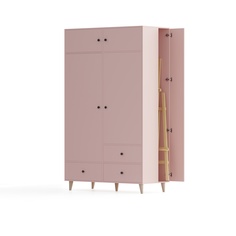 Детский шкаф Fold - с нишей справа, розовый