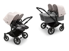 Детская коляска 2 в 1 для двойни и погодок Bugaboo Donkey5 Twin белый; серый