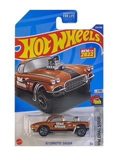 Машинка Hot Wheels коллекционная (оригинал) 62 CORVETTE GASSER коричневый