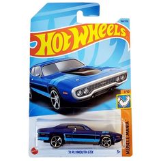 Машинка Hot Wheels легковая машина HKK91 металлическая 71 Plymouth GTX синий