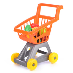 Игровой набор Лена Это полезно! овощи и фрукты в тележке для супермаркета