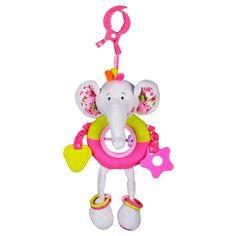 Подвесная игрушка Жирафики Слонёнок Тим (93596) белый/розовый/салатовый