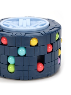 Фиджет спинер развивающая головоломка лабиринт 3D-цилиндр, пластиковый, синий No Brand