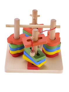 Деревянная игрушка сортер "балансирующая пирамидка" R.Toys