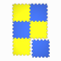 Коврик-пазл El`BascoToys мягкий напольный складной Желто-синий 6 элементов 87х58 см