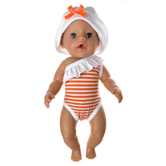 Одежда КуклаПупс для куклы 43 см Панама и полосатый купальник