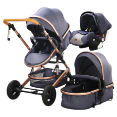 Коляска детская luxmom джинсовый синий