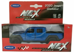 Машинка Welly JEEP GLADIATOR 1:34-39 синий 43788