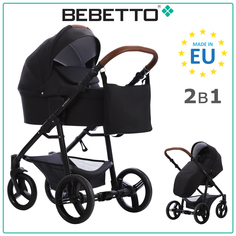 Детская коляска 2 в 1 Bebetto Kitelli 01, черный, рама черная
