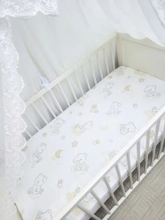 Простынь на резинке на матрас Умка на молочном 120*60см No Brand