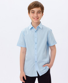Рубашка с коротким рукавом голубая Button Blue (164)