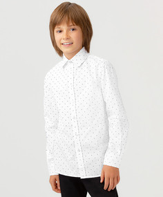 Рубашка приталенная на пуговицах белая Button Blue (146)