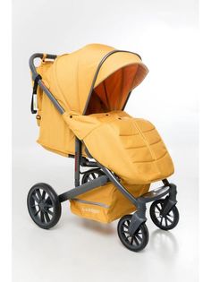 Прогулочная коляска Luxmom 790, с сумкой ,амортизаторами,yellow
