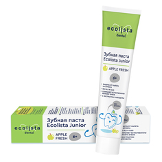 Зубная паста детская Ecolista Junior от 6 лет без фтора со вкусом яблоко 75 мл