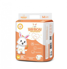 Подгузники детские BB BON Baby Diapers М 6-11 кг 25 шт.