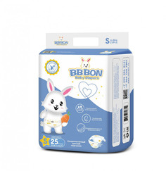 Подгузники детские BB BON Baby Diapers S 4-8 кг 25 шт.