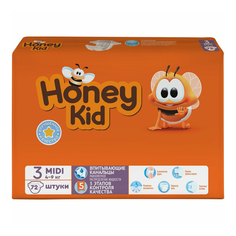 Подгузники Honey Kid 3 Midi (4-9 кг) 72 шт