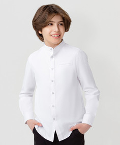 Рубашка на пуговицах с карманом белая Button Blue (122)