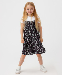 Платье комбинированное Button Blue 123BBGMC25030014 черный, 122