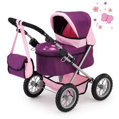 Коляска для кукол Bayer Design Тренди фиолетово-розовая 13057AA