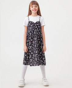 Платье комбинированное Button Blue 123BBGJC25030014 черный, 146