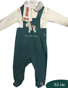 Комплект одежды Kidaxi kida, белый; зелёный, 62