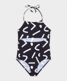 Купальник слитный детский Button Blue 123BBGF80020813, черный, 128