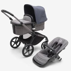 Детская коляска 2 в 1 Bugaboo Fox5 на шасси Grey Grey Melange Stormy blue