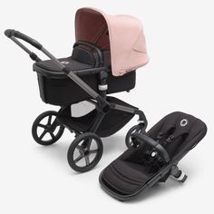 Детская коляска 2 в 1 Bugaboo Fox5 на шасси Grey black Morning pink