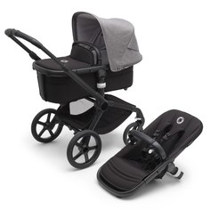 Детская коляска 2 в 1 Bugaboo Fox5 на шасси Black Midnight black Grey Melange