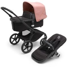 Детская коляска 2 в 1 Bugaboo Fox5 на шасси Black/Midnight black/Morning pink