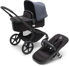 Детская коляска 2 в 1 Bugaboo Fox5 на шасси Black/Midnight black/Stormy blue