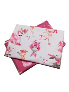 Набор пеленок непромокаемых Кошки,зайцы балеринки 2шт 70*100см No Brand