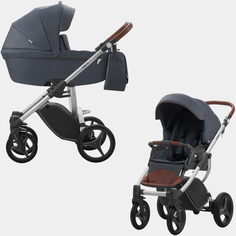 Коляска 2 в 1 Bebetto Luca 06, графитовый, рама серая