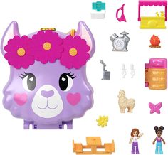 Игровой набор Mattel Лама Camp Adventure Llama Box, 2 маленькие куклы