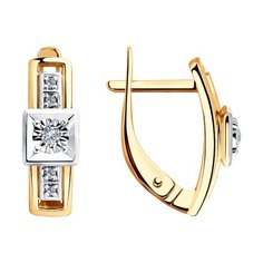 Серьги женские из золота SOKOLOV 1021334, бриллиант