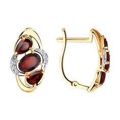 Серьги женские из золота SOKOLOV 725866, гранат/фианит