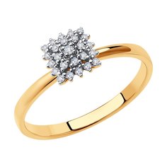 Кольцо из желтого золота р. 17 SOKOLOV 1012015, бриллиант