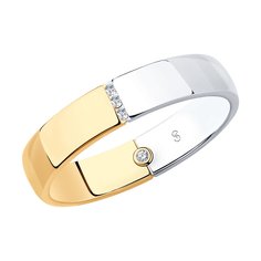 Кольцо из комбинированного золота р. 17,5 SOKOLOV Diamonds 1114087-01, бриллиант