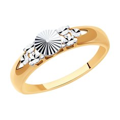 Кольцо из комбинированного золота р. 18 Diamant 51-110-01029-1