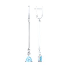 Серьги подвески из серебра SOKOLOV 92021953, топаз/фианит